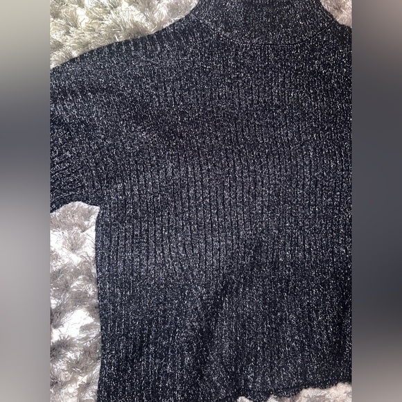 Women's Black Shimmer Sweater - Picture 2 of 5